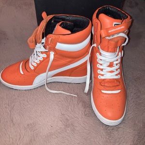 Sz 9.5 Women’s Puma High Top-Orange Miharayasuhiro Sneaker-Great Condition!